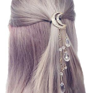 Crescent moon hair jewelry / barrette